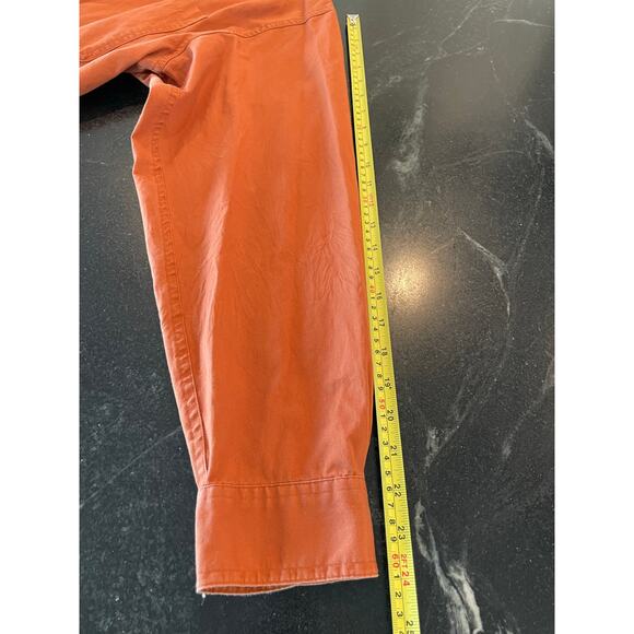 Columbia Univ of Texas burnt orange button up 100% Cotton Large - Picture 10 of 11